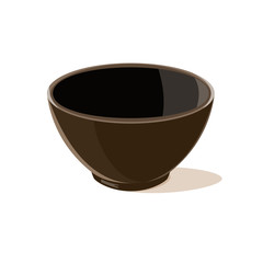 Empty brown bowl