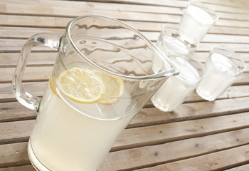Lemonade in a glass jug