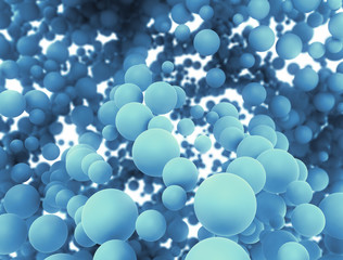Abstract floating spheres 3d