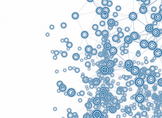 3D network illustration. Isolated on white background 