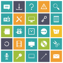 Flat design icons for user interface