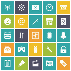 Flat design icons for user interface