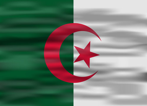 realistic flag algeria