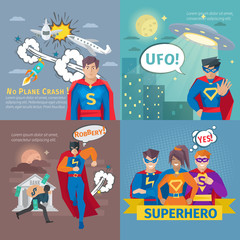 Superhero Concept Icons Set 