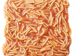 Background of canned spaghetti