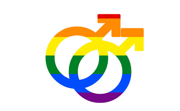 rainbow gay gender sex symbol isolated