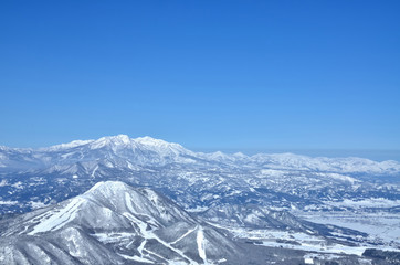 雪山と青空