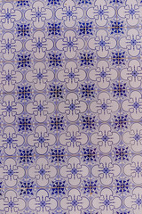 Abstract detail of traditional tiled texture background, closeup view