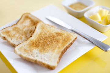 Toast with marmalade and butter