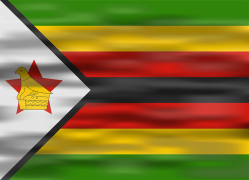 realistic flag zimbabwe
