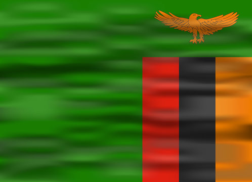 realistic flag zambia