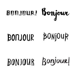 Hand drawn bonjour phrases. © irsydesign