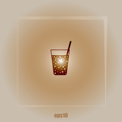 Gas drink cup vector icon