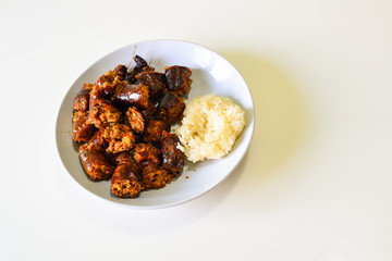 Thai sausage (Asgaew) with sticky rice from the north of Thailand