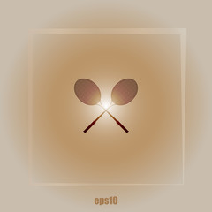 Tennis racket silhouettes vector icon