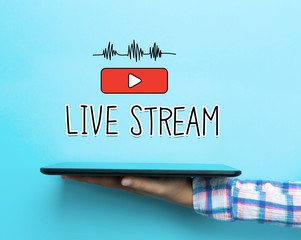 Live Stream concept with a tablet