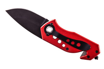 Red pocket knife on white