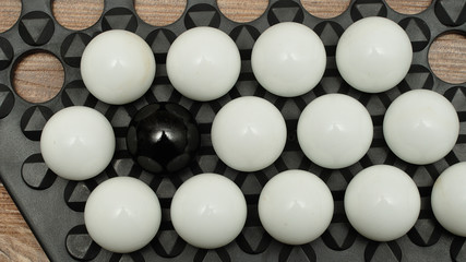 White balls with only one black ball