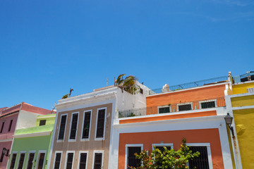 Historic buildings in Old San Juan, Puerto Rico.