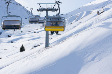 Ski Lift At Dolomites