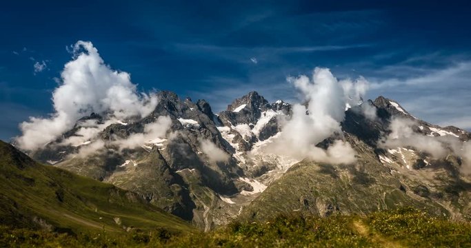 4K, Time Lapse, Cloud Formation At Col Du Lautaret, France - Neutral Version