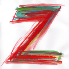 Watercolor Font illustration LETTER Z
