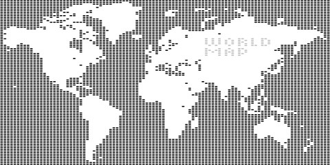 Fototapeta na wymiar World Map - Negative Dot (8x3px)