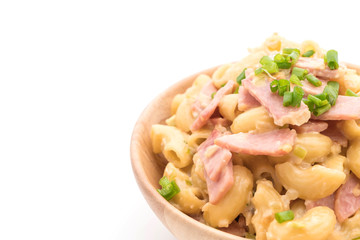 macaroni cheese and ham