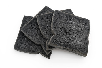 charcoal bread on white