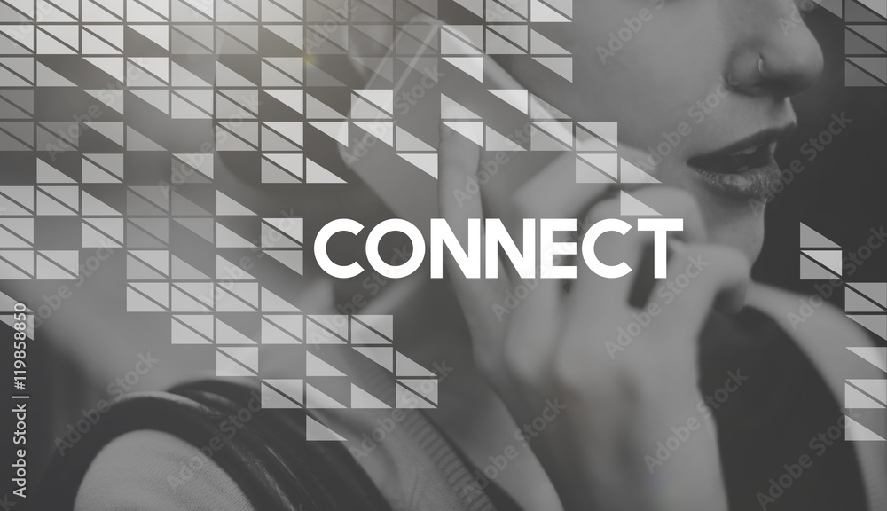 Aufkleber connect social networking interconnection communication concept