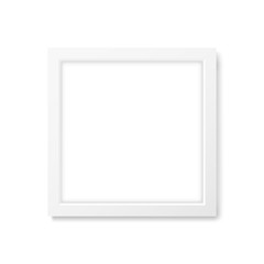 Square realistic white frame mockup