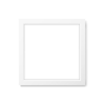 Square realistic white frame mockup