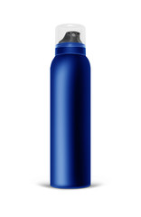 Blue blank aluminum spray can isolated