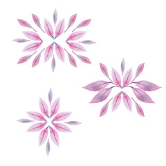 watercolor decorative elements set  pink rose blue l