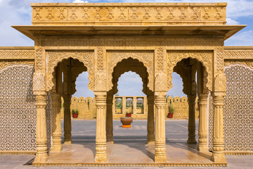Traditional indian column arc entrance