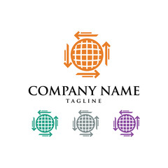 Globe Earth Planet Circle Icon Vector Logo