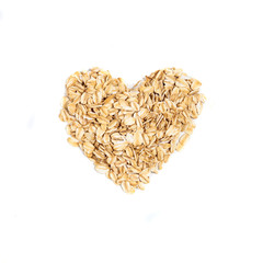 oat flakes in a shape of heart