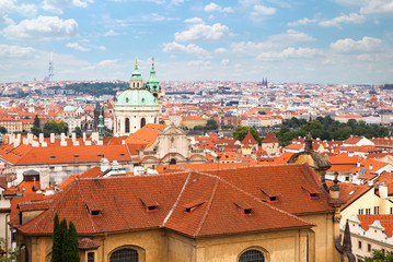 Fototapeta na wymiar Aerial view over Old Town in Prague