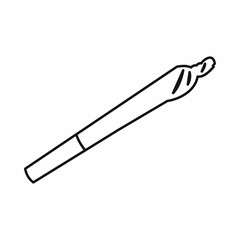 Rolled marijuana joint icon in outline style isolated on white background. Vector illustration