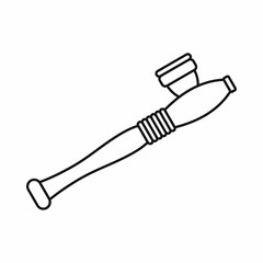 Marijuana e-cigarette icon in outline style isolated on white background. Vector illustration
