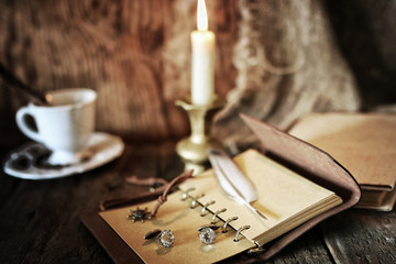 pirate object on wooden table