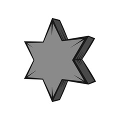 Fototapeta premium Geometric shape of six pointed star icon in black monochrome style isolated on white background. Figure symbol. Vector illustration