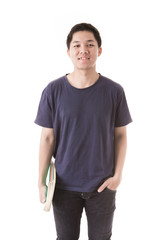 Fototapeta premium Young man isolated on white. Asian male model