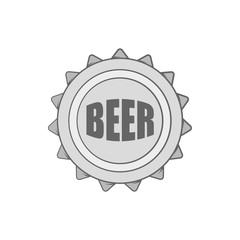 Cover beer icon in black monochrome style isolated on white background. Bottle symbol. Vector illustration