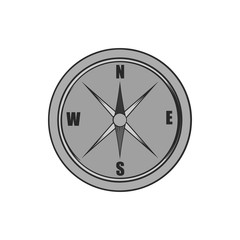 Compass icon in black monochrome style isolated on white background. Navigation symbol. Vector illustration
