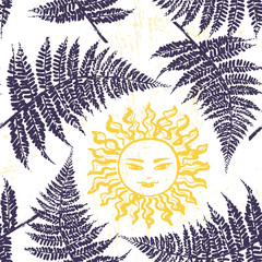 Ivana Kupala ink hand drawn seamless pattern