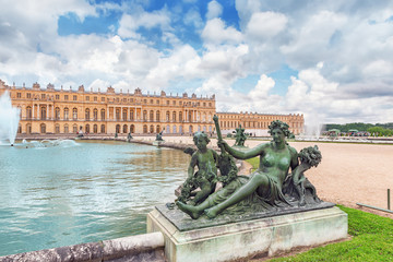 Ponds(Water Parterres), statues in front of the main building of