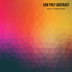 Low poly abstract background. Blue and orange polygonal texture.