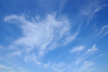 blue sky with spindrift clouds