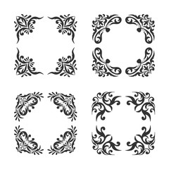 Vintage style square frames collection. Decorative frame set for your design for any holiday 